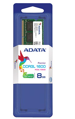 Memoria RAM ADATA PC12800 - 8 GB, DDR3L, 1600 MHz, Portátil, 204-pin SO-DIMM - 