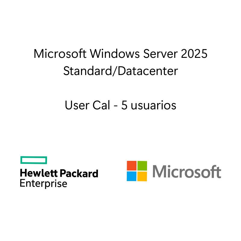 LTU de Microsoft Windows Server 2025 5 usuarios CAL WW - - 