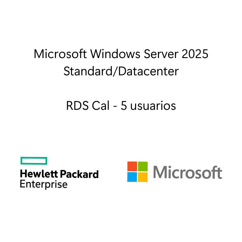 LTU de Microsoft Windows Server 2025 con servicio de escritorio remoto 5 usuarios CAL WW - - 
