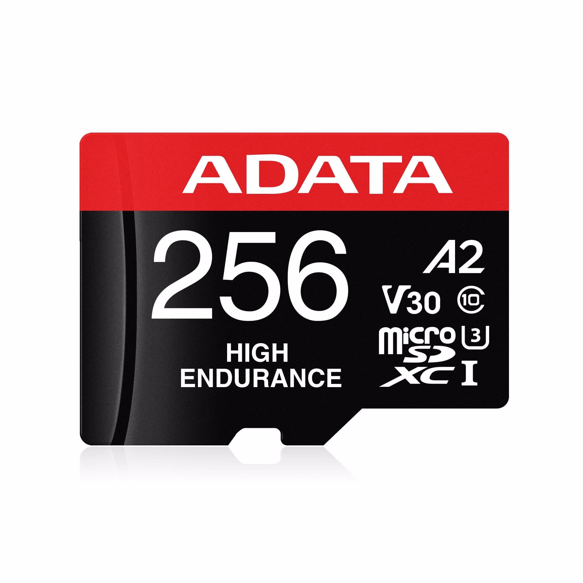 Micro Secure Digital ADATA HIGH ENDURANCE (alta durabilidad) microSDXC UHS-I U3 - SD6.0 Clase 10, V30 256GB Clase 10 (A2), Velocidad de lectura / escritura