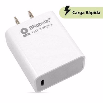 CARGADOR CARGA RÁPIDA - USB V3.0 20W, 1 PUERTO TIPO C, BLANCO, BROBOTIX, 6006610