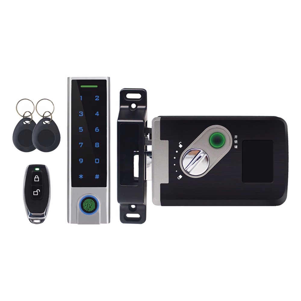 Kit de Cerradura Inteligente / Incluye Teclado y Control Remoto / Soporta Huella, Tarjeta y Contraseña / Teclado Metálico IP65