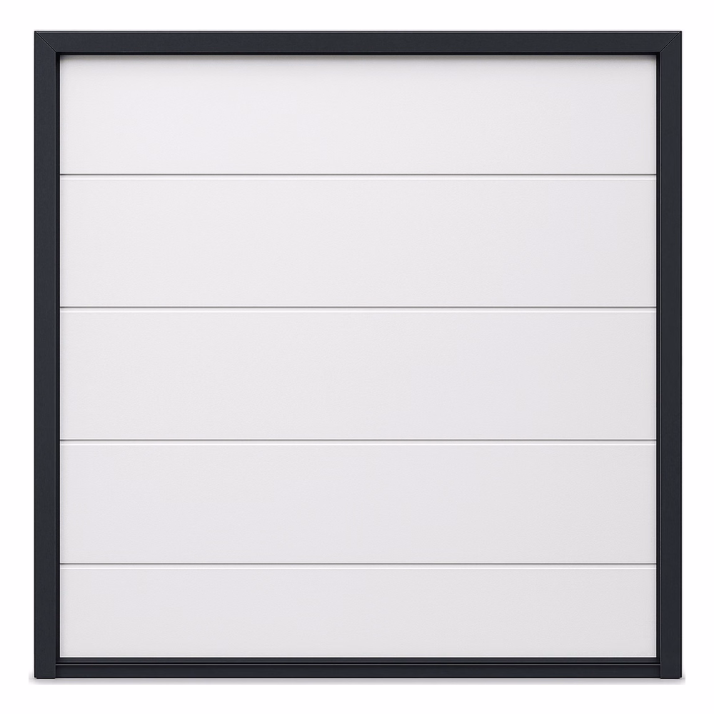 Puerta de Garage Seccional ACCESSPRO / 8 x 7 pies (2.44 x 2.13 m) / Panel Calibre 26 / Aislamiento Poliuretano 42 mm / Color Blanco / Estilo Americano