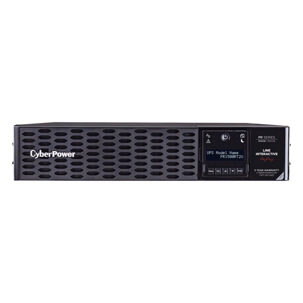 UPS de 1500 VA/1500 W, Topología Línea Interactiva, Entrada 120 Vca NEMA 5-15P, Onda Senoidal Pura, Torre o Rack 2 UR, Con 8 Tomas NEMA 5-15R