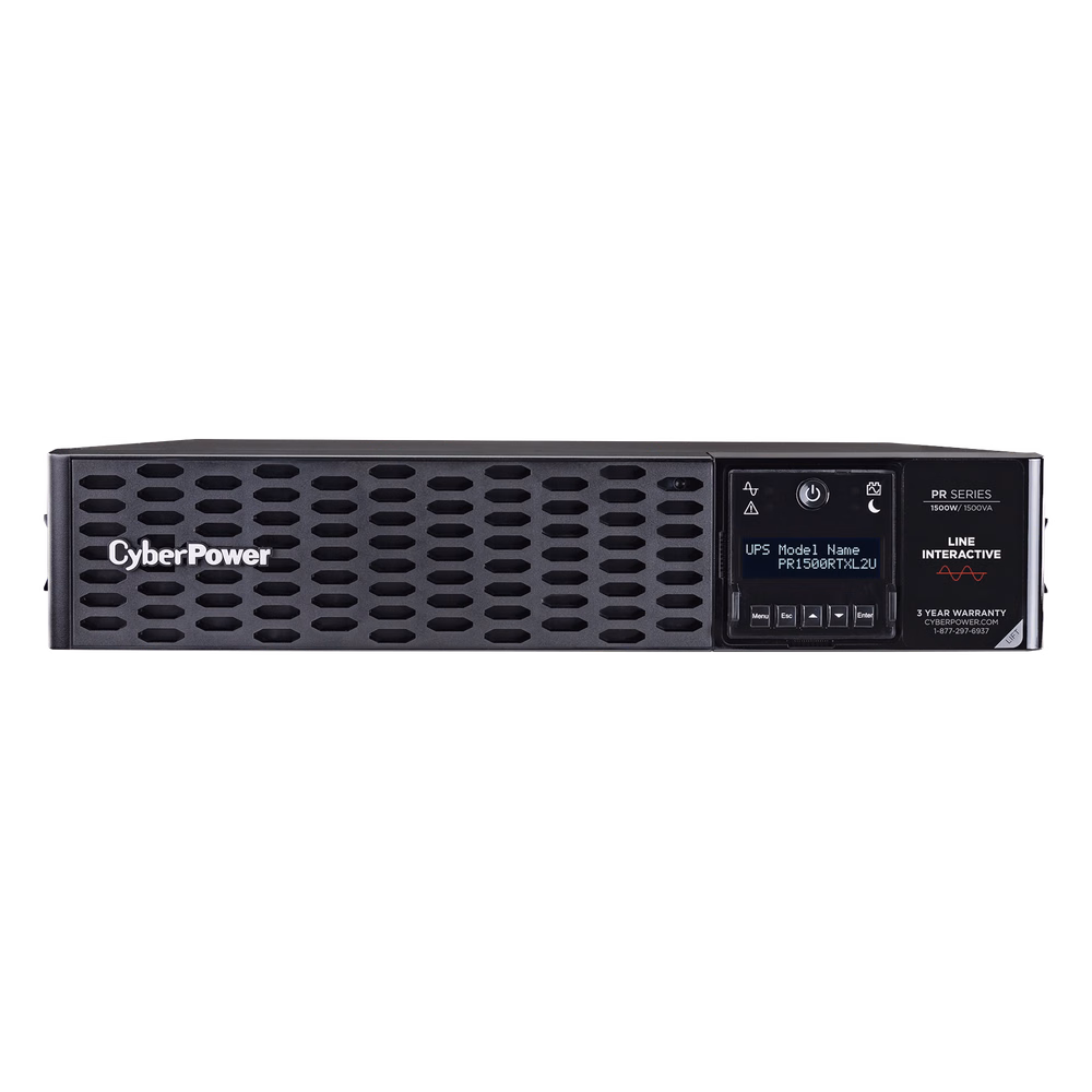 UPS de 1500 VA/1500 W, Topología Línea Interactiva, Entrada 120 Vca NEMA 5-15P, Onda Senoidal Pura, Torre o Rack 2 UR, Con 8 Tomas NEMA 5-15R