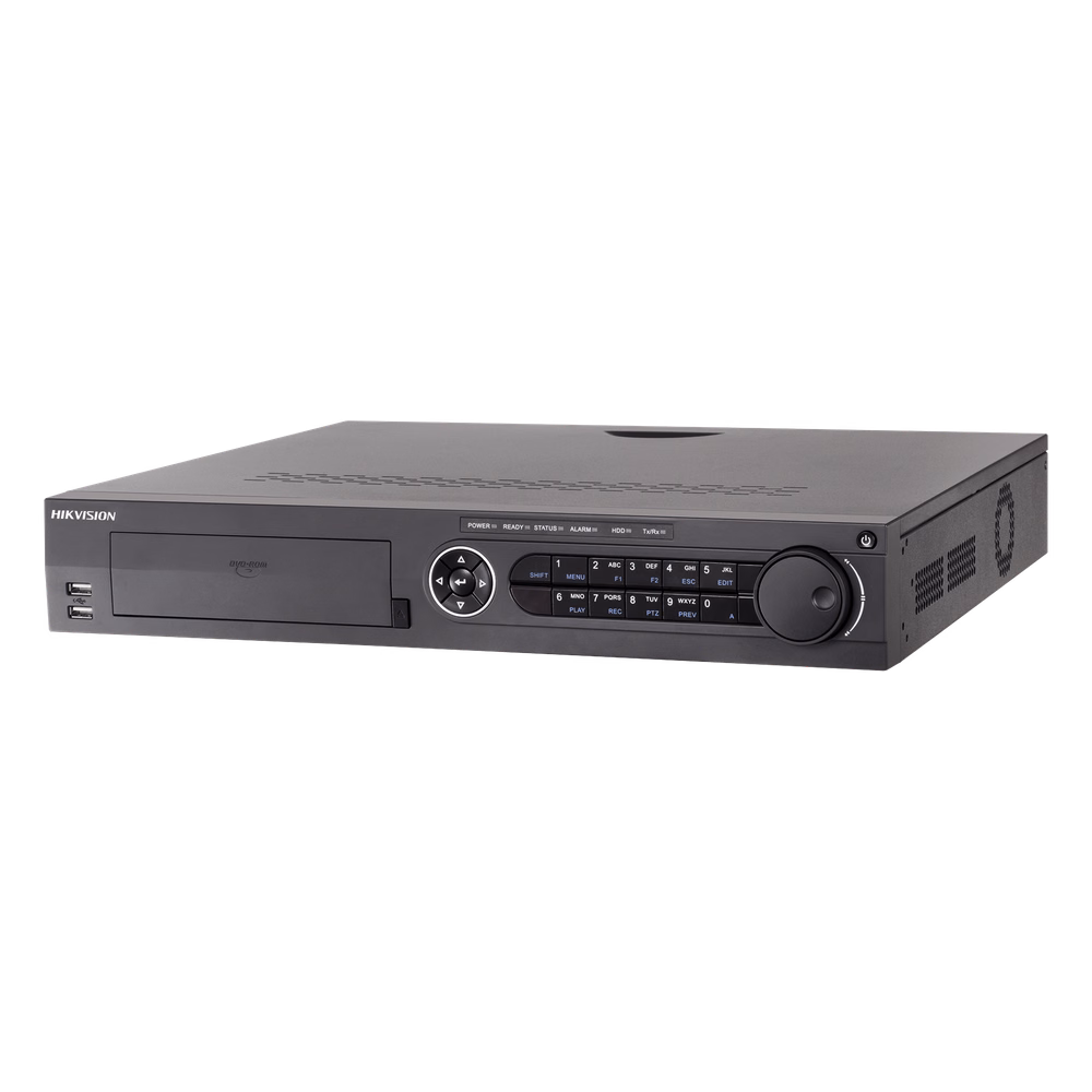 DVR 32 Canales TurboHD + 32 Canales IP / 8 Megapixel (4K) / 4 Bahías de Disco Duro  / RAID 0,1,5,6,10 / POS / Acusense / 16 Entradas de Alarma