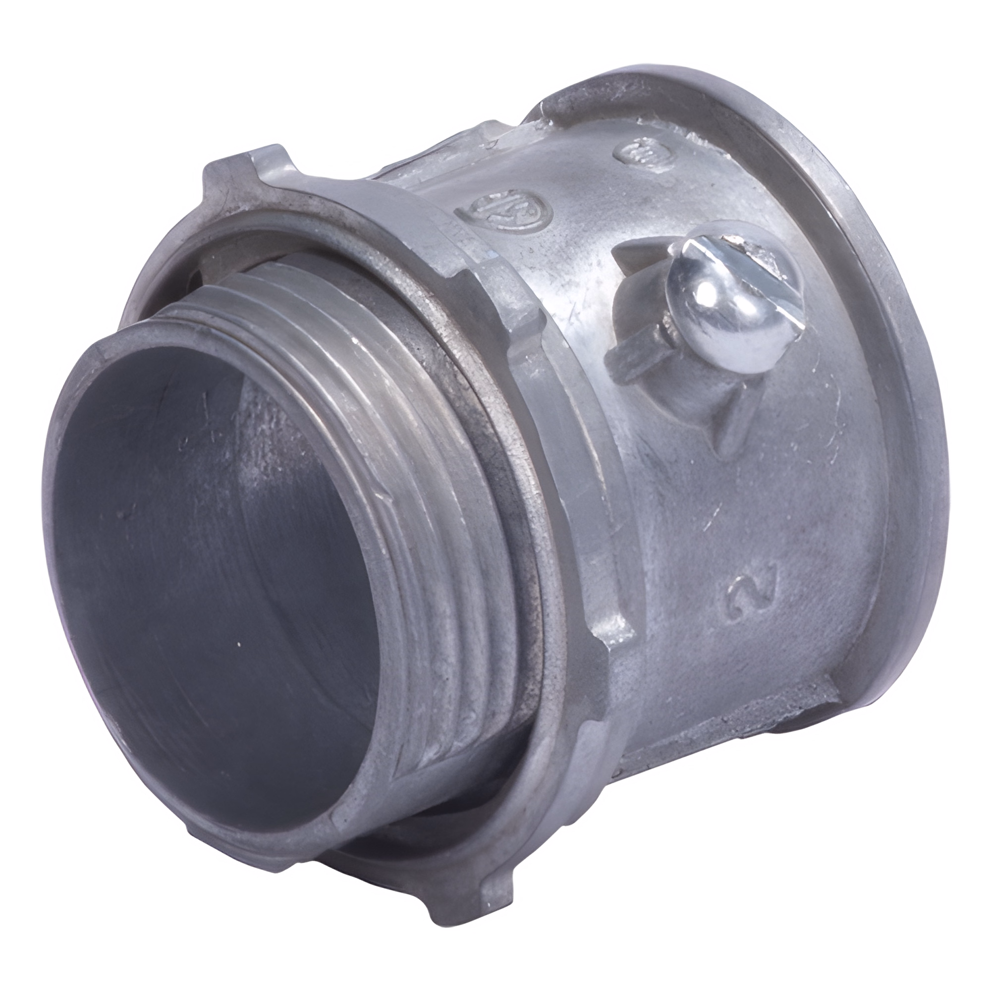 Conector 2" (52mm) pared delgada con tornillo galvanizado etiqueta verde