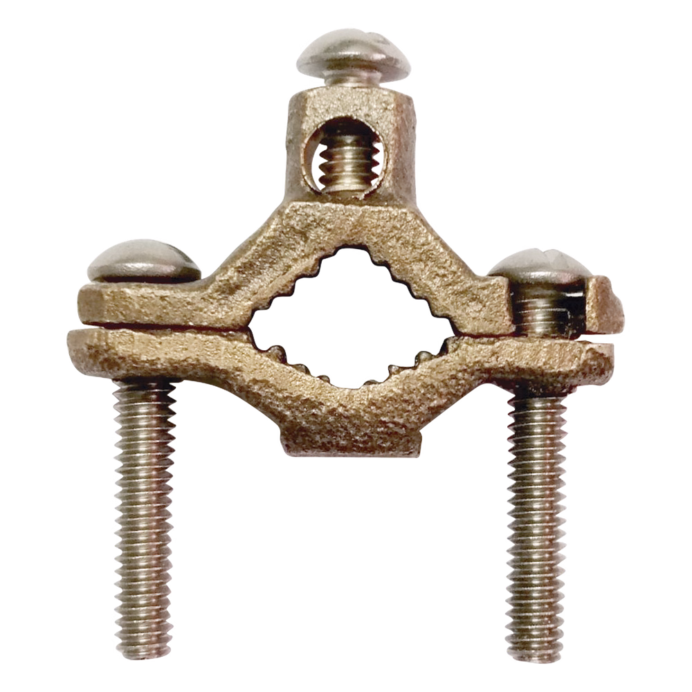 Conector Tubo a Cable / Bronce 100% / Tubo hasta 1 1/4 in / Cable 4 AWG / Aterrizaje Torres TZ / Sin Soldadura