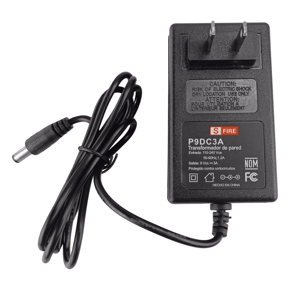 9 Vcc / 3 A / Fuente de poder / Voltaje de Entrada de 100-240 Vca / Para Usos Múltiples / Video Vigilancia, Acceso, Asistencia, Alarmas, Etc.
