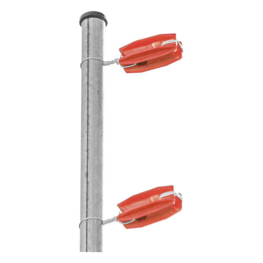 Aislador de Esquina Rojo para Cercos Eléctricos / 18 kV / Resinas Vírgenes / Resistencia 7.5-10.2 kg / Anti UV / 66 mm x 31.6 mm