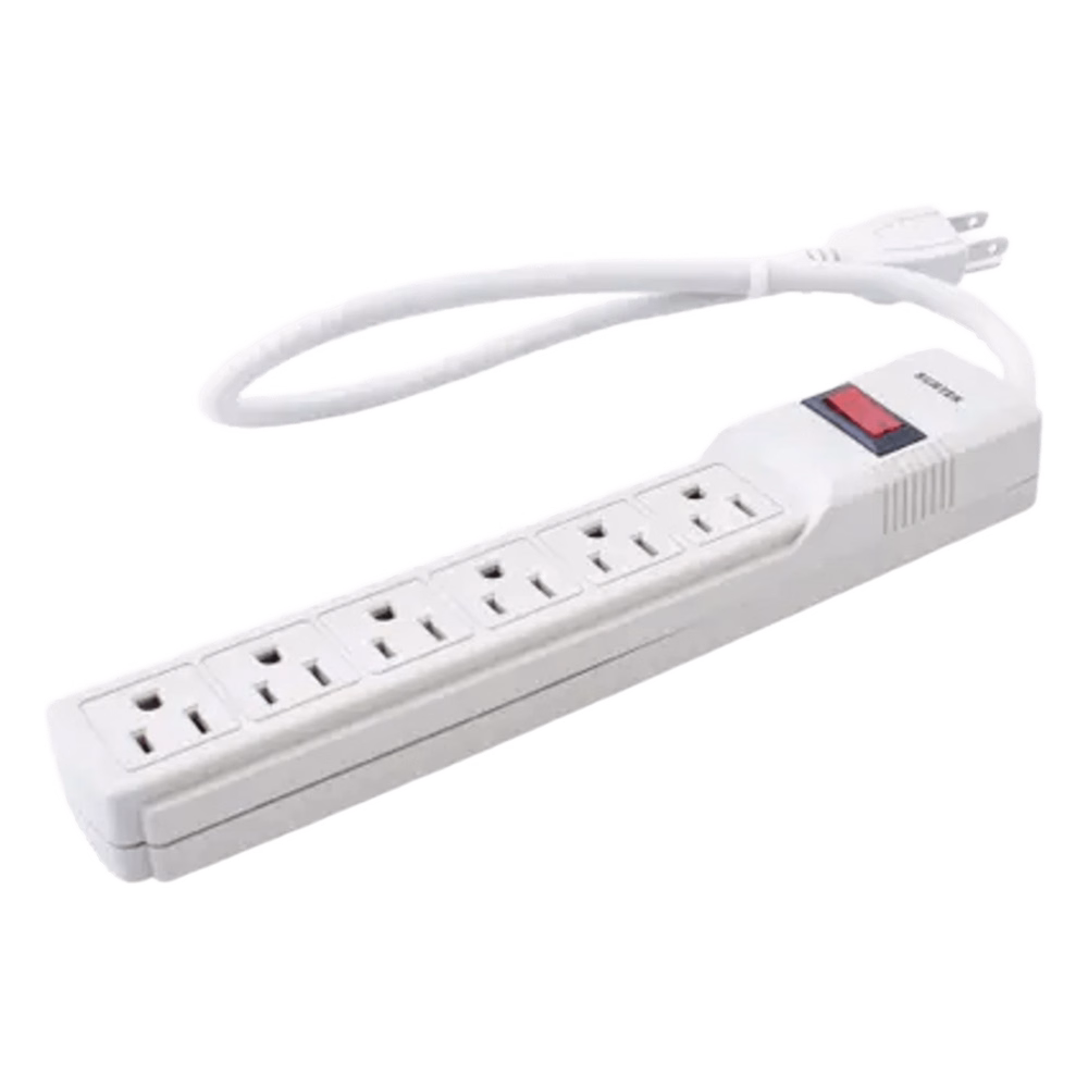 Multicontacto con Supresor de Picos 270 Joules, Voltaje de Entrada: 127 Vca NEMA 5-15P, Con 6 Salidas NEMA 5-15R.